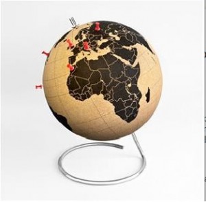 globo terraqueo de corcho